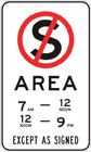 No stopping area sign