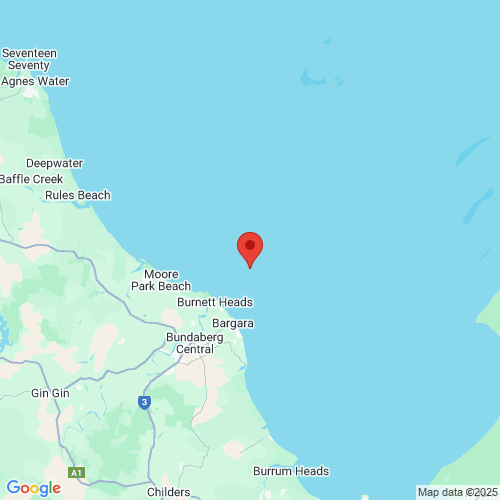 map of the location of the Bundaberg wave monitoring buoy