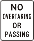 No overtaking or passing sign