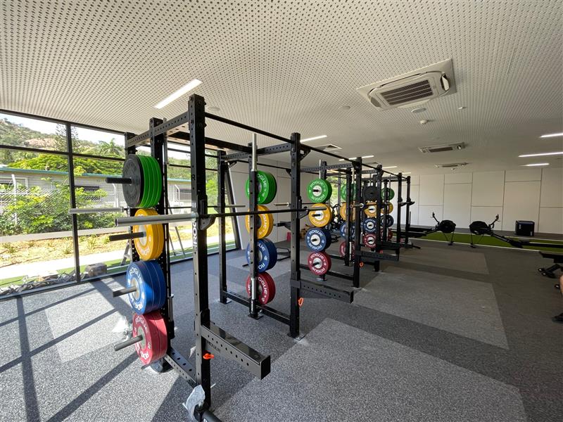 The weights inside the Townsville Sports Precinct. 