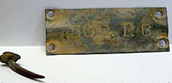 A zinc plate which was attached to the mile posts