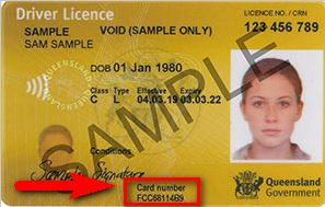 Licence showing card number