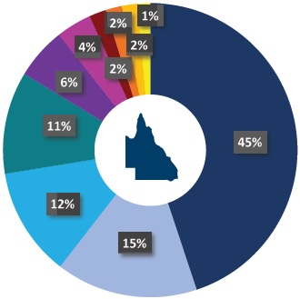Pie graph representing the top battery models registered in Queensland full data available in table below