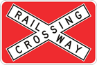 Railway crossing sign