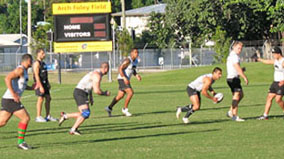 South Sydney Rabbitohs Rugby League team in training.
