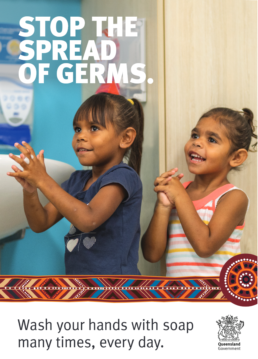 Stop the spread of germs, wash your hands with soap, many times every day