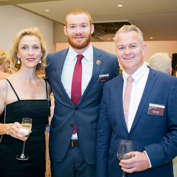Wendy Schipper, Queensland Week Ambassador Daniel Merrett and Carl Lindgren