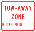 Tow-away zone sign