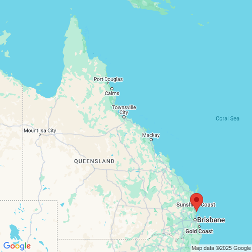 map of the location of the Caloundra wave monitoring buoy in relation to Queensland