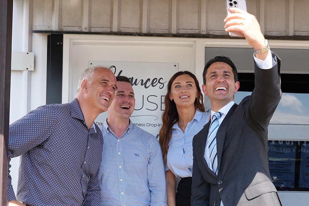 The Member for Mackay, the Minister for Housing and the Premier with Chances House CEO at the Mackay drop-in centre