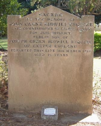 Replica headstone of Bidwill\'s grave 