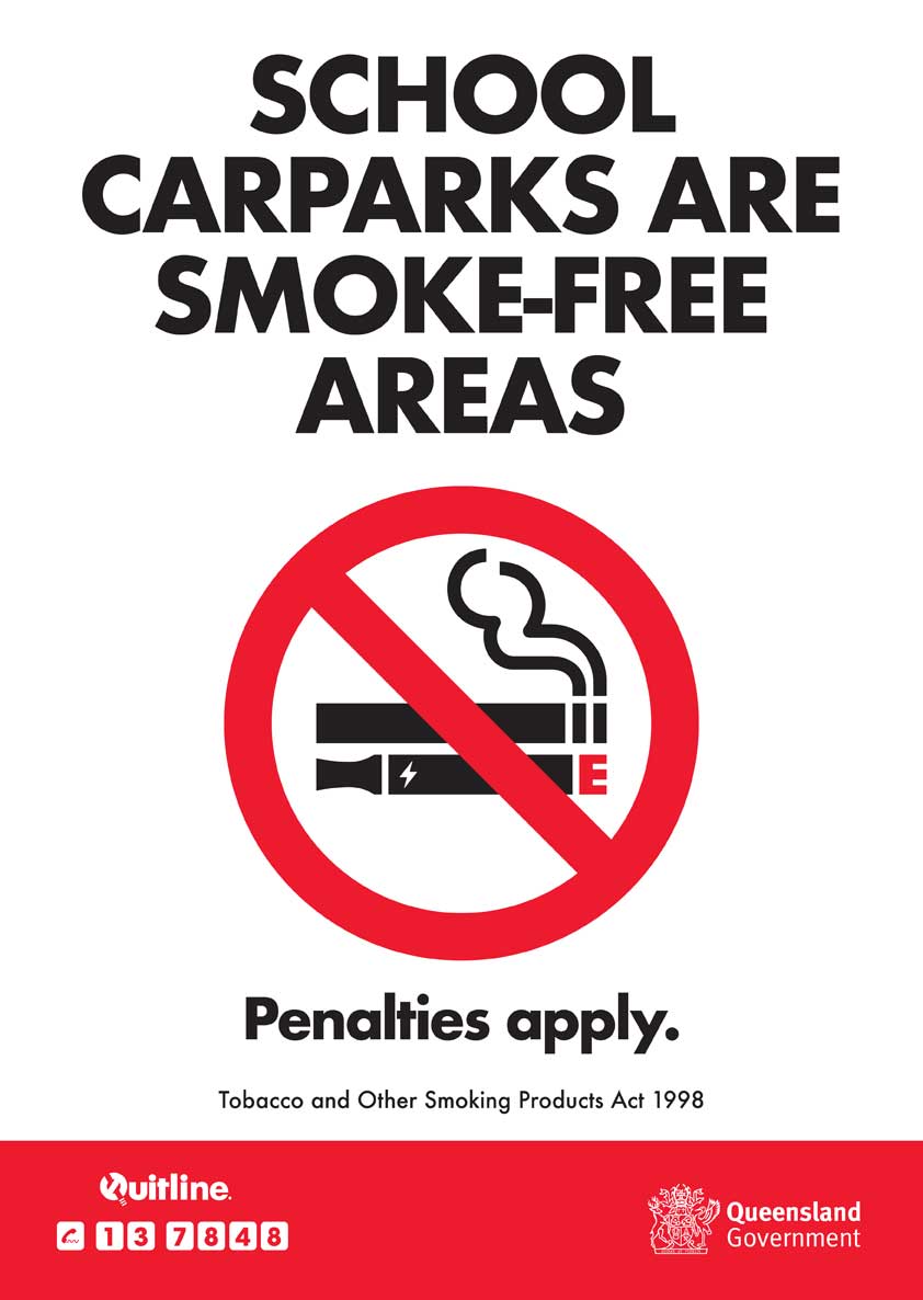 school carparks are smoke free areas