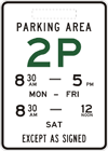 Parking area sign