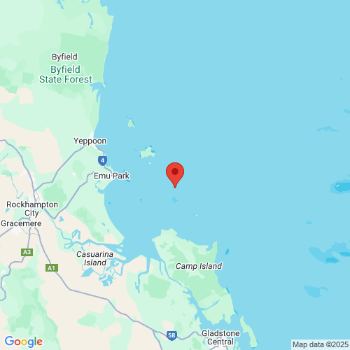 map of the location of the Emu Park wave monitoring buoy
