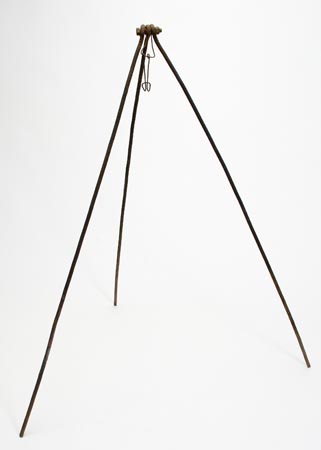 Tripod used to boil a billy for a cup of tea in the bush