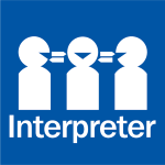 Word Interpreter in white text on blue background