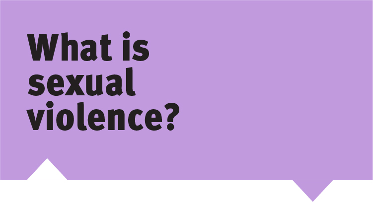 Purple background with text what is sexual violence