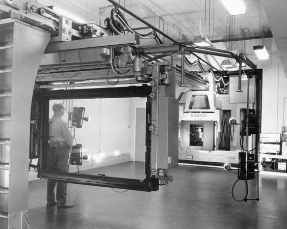 View of the Klimsch cartographic camera from behind its copy board