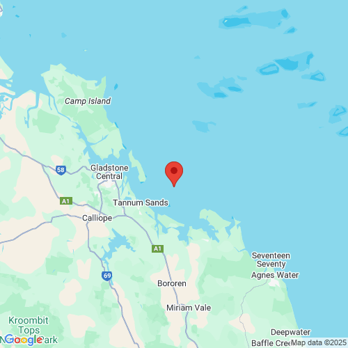 map of the location of the Gladstone wave monitoring buoy