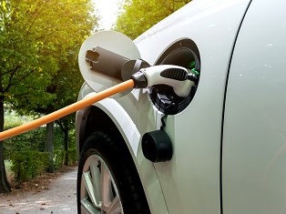 electric vehicle plugged in 