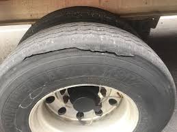 Tyre with damage across the top