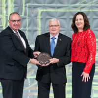 2018 Queensland Greats Awards institution recipient St Vincent de Paul Society Queensland accepted by Mr Dennis Innes, State President and Mr Peter Maher OAM, CEO
