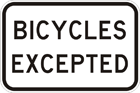 Bicycles excepted