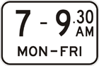 Time of operation sign