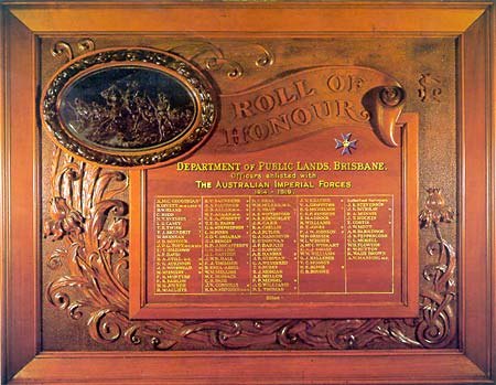 Roll of honour board for the department.