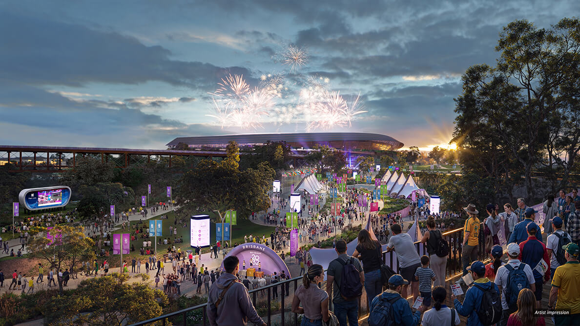 Artist impression of the new Brisbane Stadium
