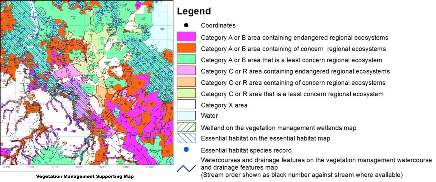 Example vegetation management supporting map