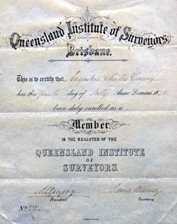 AC Gregory certificate