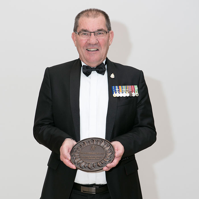 Terry Meehan AM representing 2015 Queensland Great institution RSL (Queensland Branch)