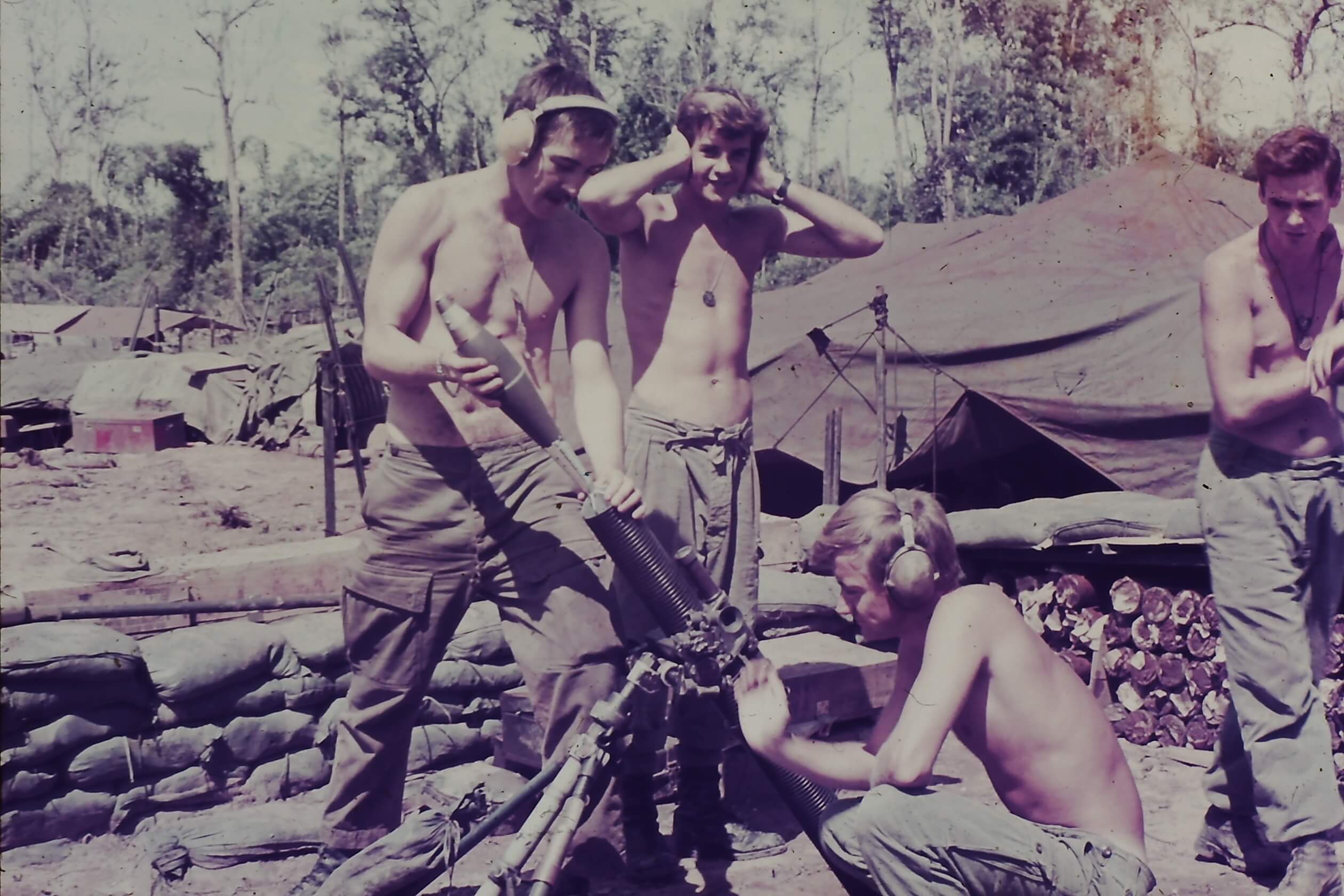 Firing a mortar on ops circa 1969 