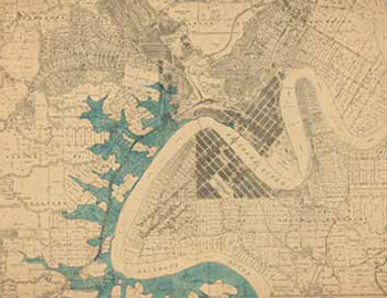 Flood map of Brisbane 1893