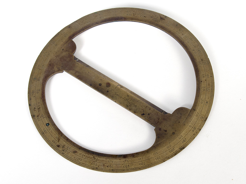 7 inch drafting protractor used by the drafting section of Clem Jones firm to prepare plans