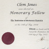 Honorary Fellowship awarded to Clem Jones by the Institution of Surveyors Australia