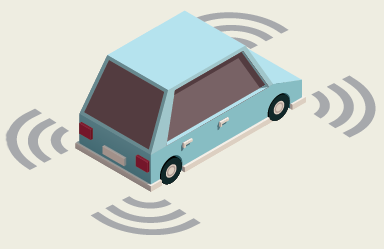 Automated vehicle showing sensors