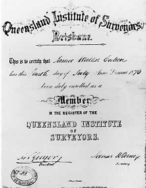 Institute certificate 1876