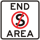 End no stopping area sign