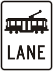 Tram lane sign