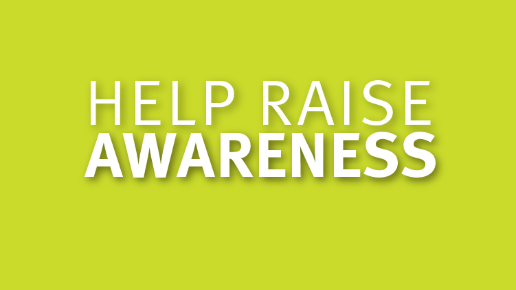 Help raise awareness on a lime green background