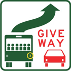 Give way to buses sign