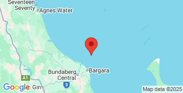 static google map of the location of the Bundaberg wave monitoring buoy