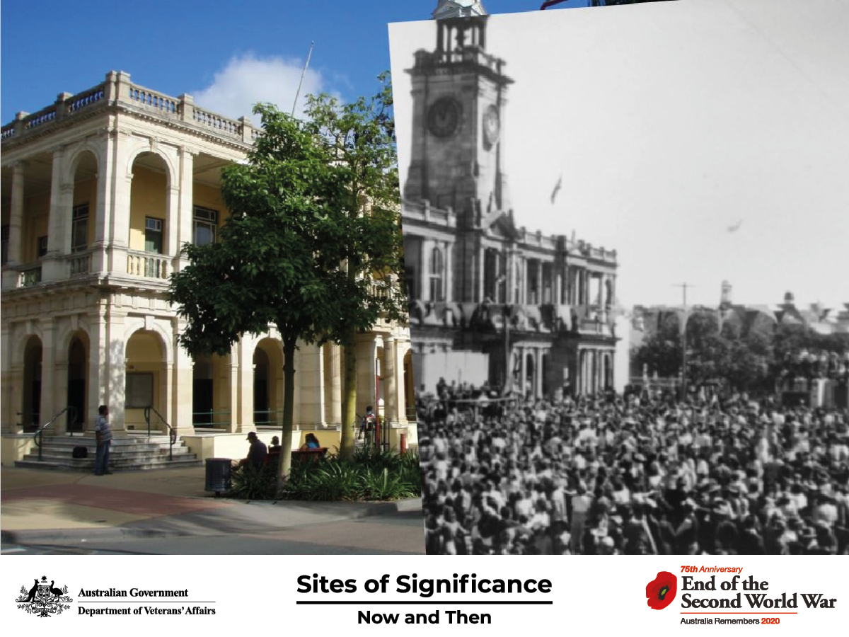 View from the window of the Women&rsquo;s National Emergency Legion, Rockhampton, 15 August 1945.
