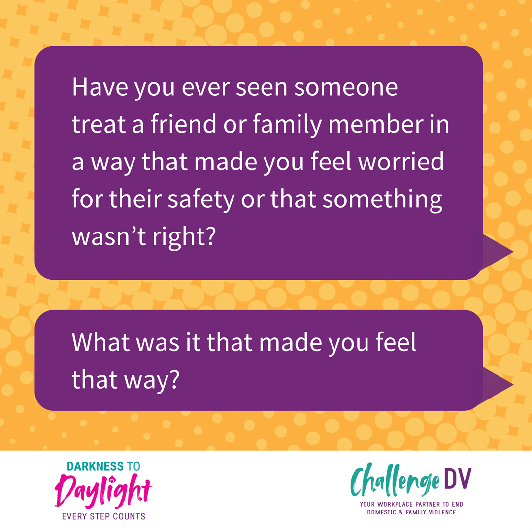 Have you ever seen someone treat a friend or family member in a way that made you feel worried for their safety or that something wasn't right? What was it that made you feel that way?