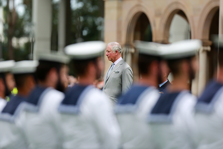 The Prince of Wales at the official ceremonial welcome. Image courtesy to Jack Tran, Office of the Premier