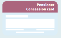 Graphic representation of pension card