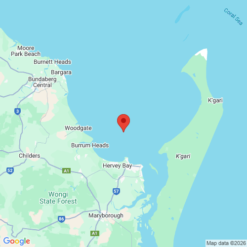 map of the location of the Hervey Bay wave monitoring buoy