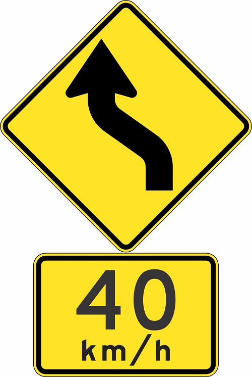 40kmh warning sign